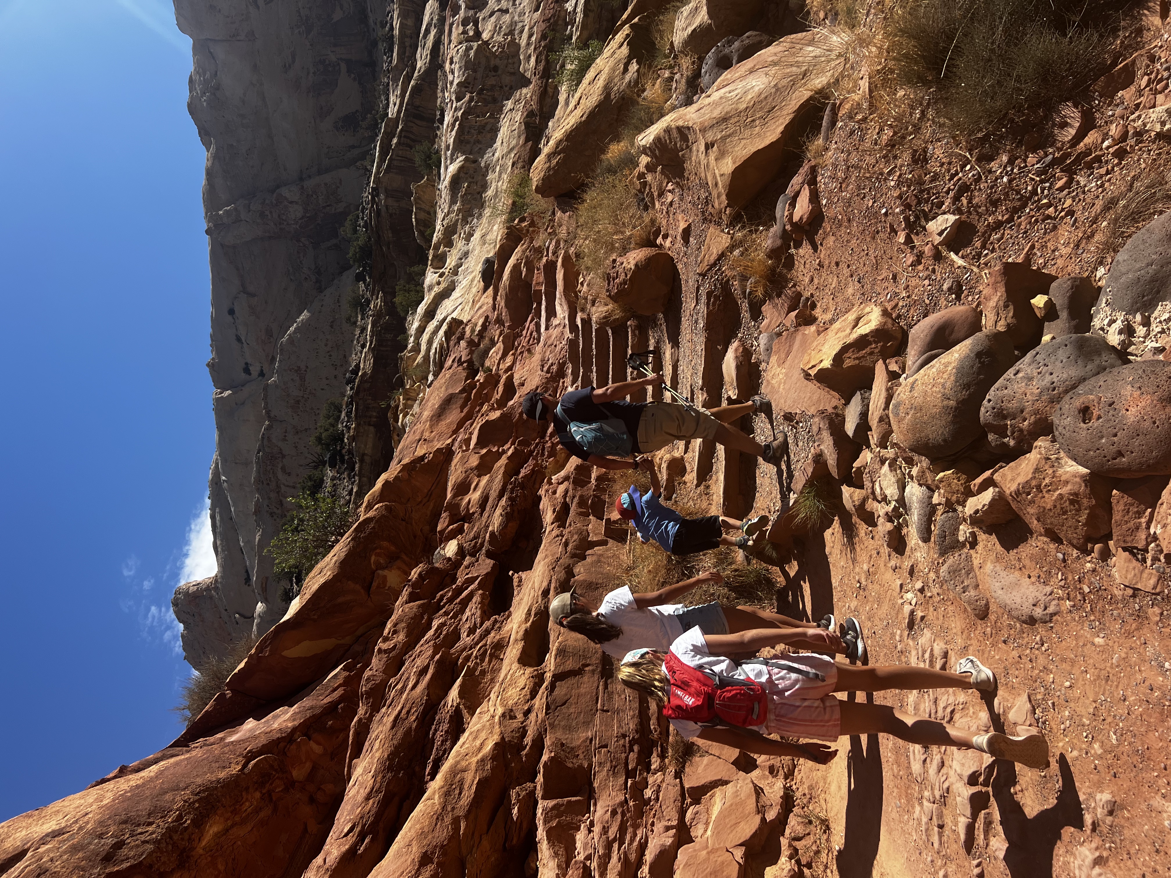 Img: hiking, person, bag, adult, female, woman, backpack, male, man, rock