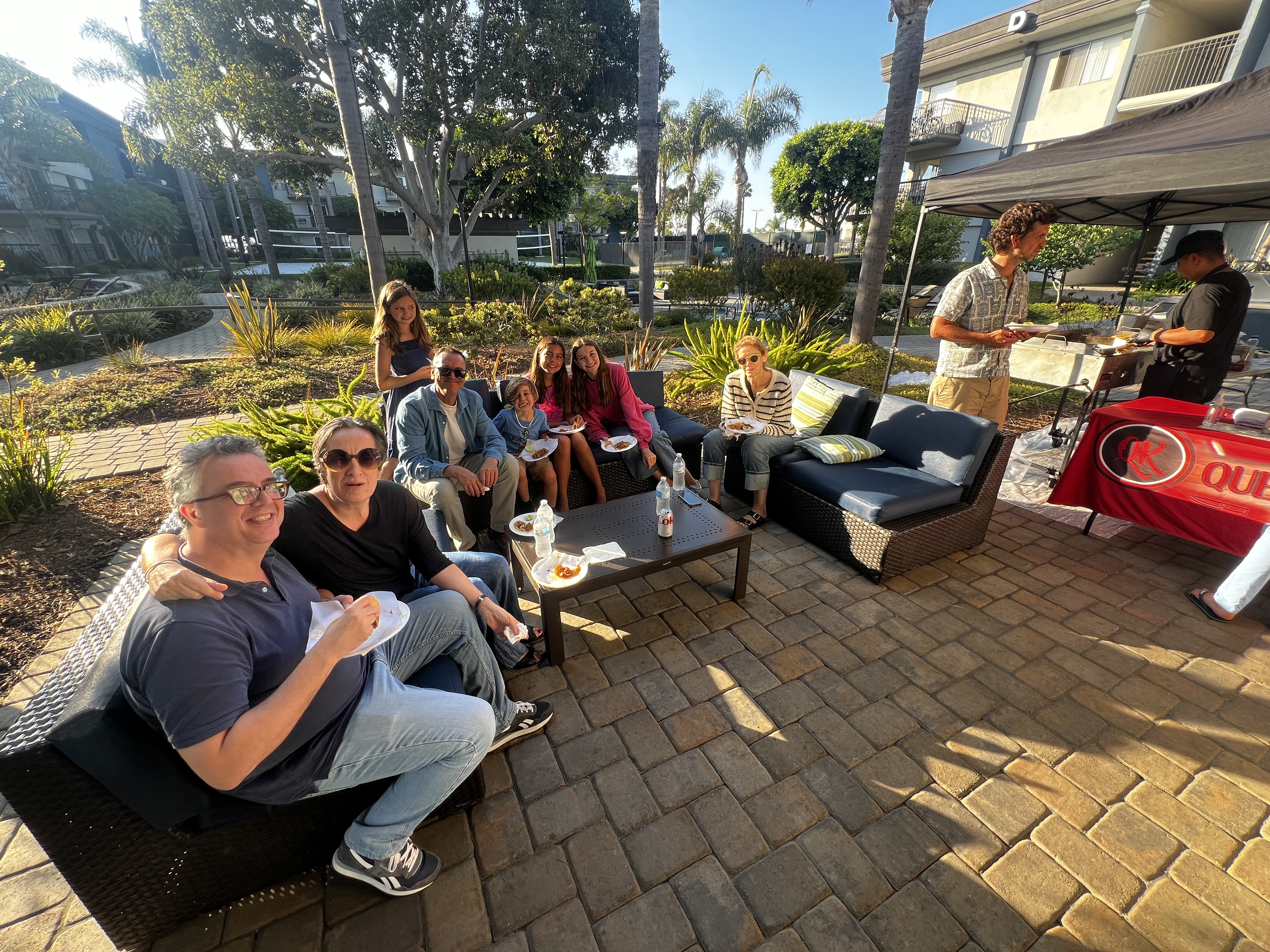 Img: shoe, people, person, couch, furniture, adult, male, man, glasses, hat