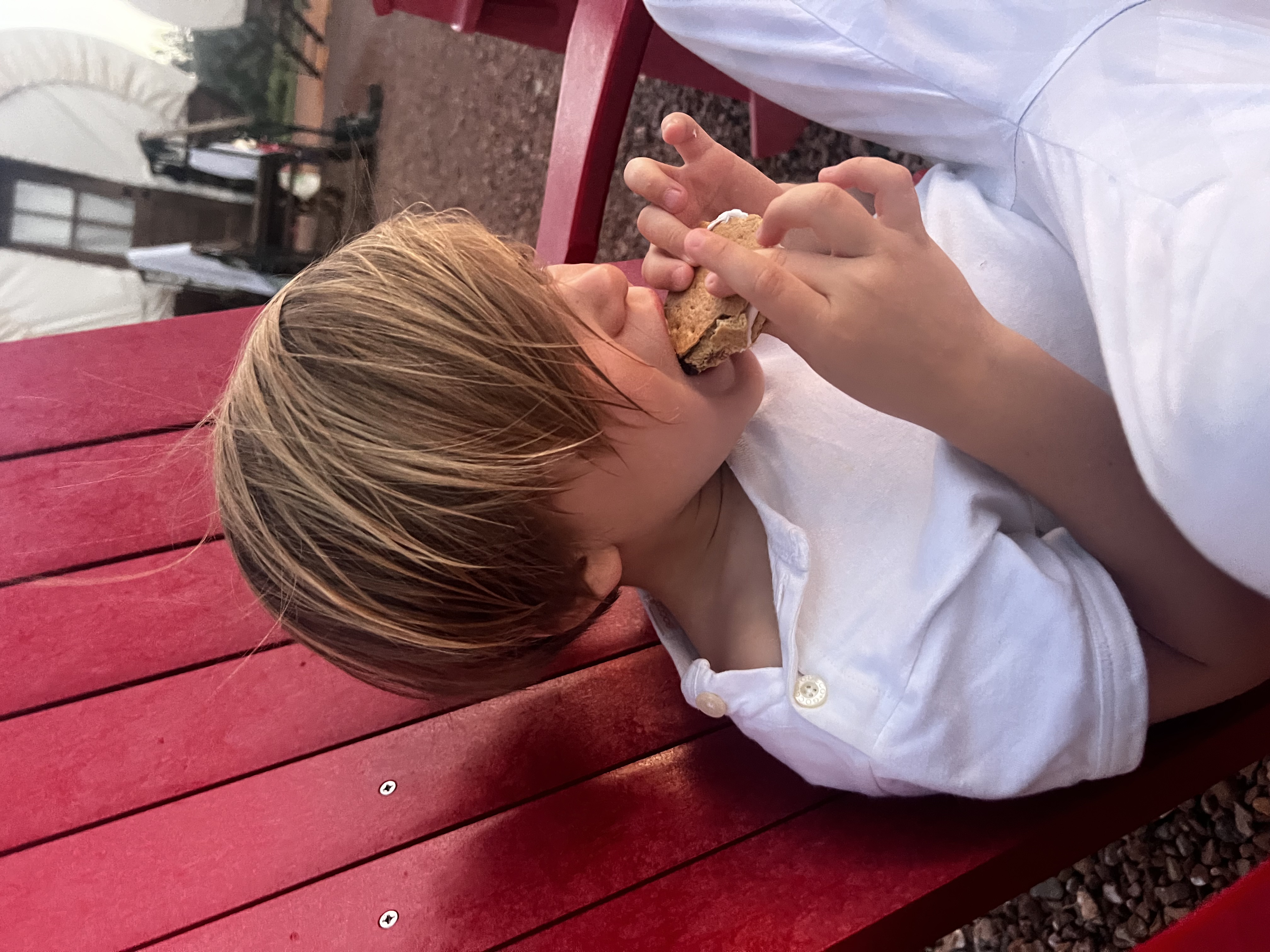 Img: person, head, face, burger, food, biting, eating