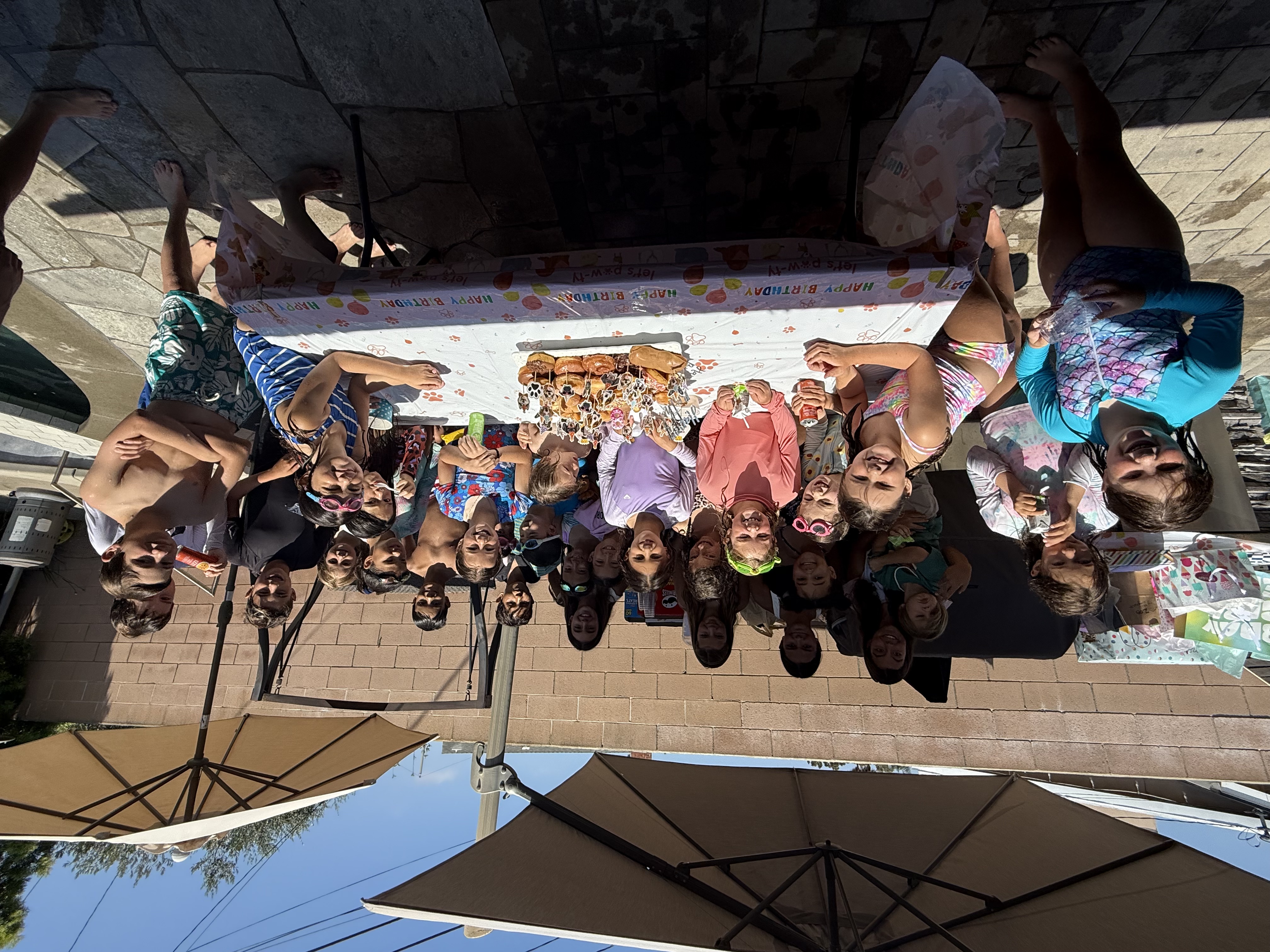 Img: people, person, child, female, girl, shelter, fun, party, desk, table