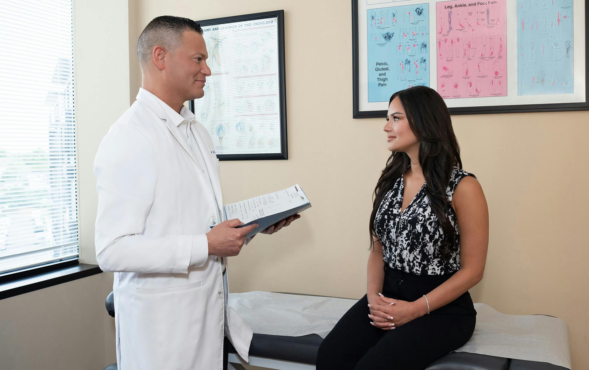 Doctor talking to patient.