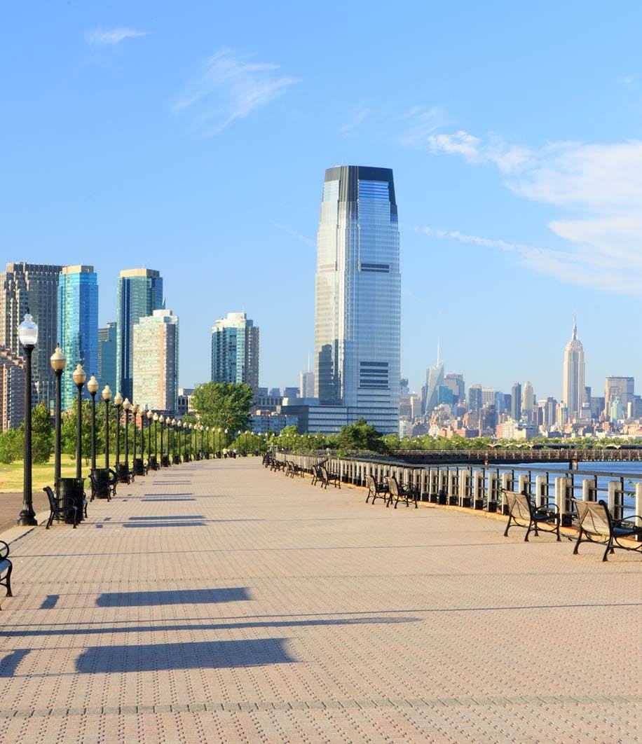 City skyline.