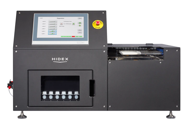 The Hidex 600 OX Oxidizer allows fully automated sample combustion processing for samples prior to liquid scintillation analysis.