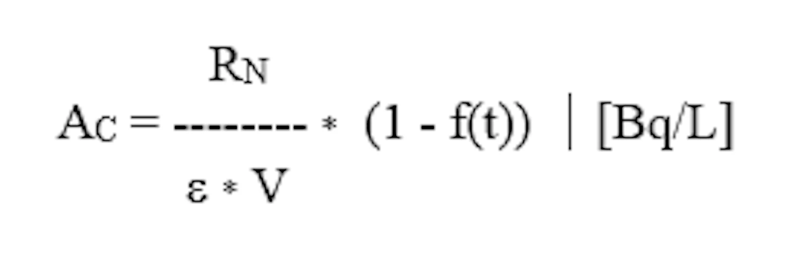 Formula for calculating activity