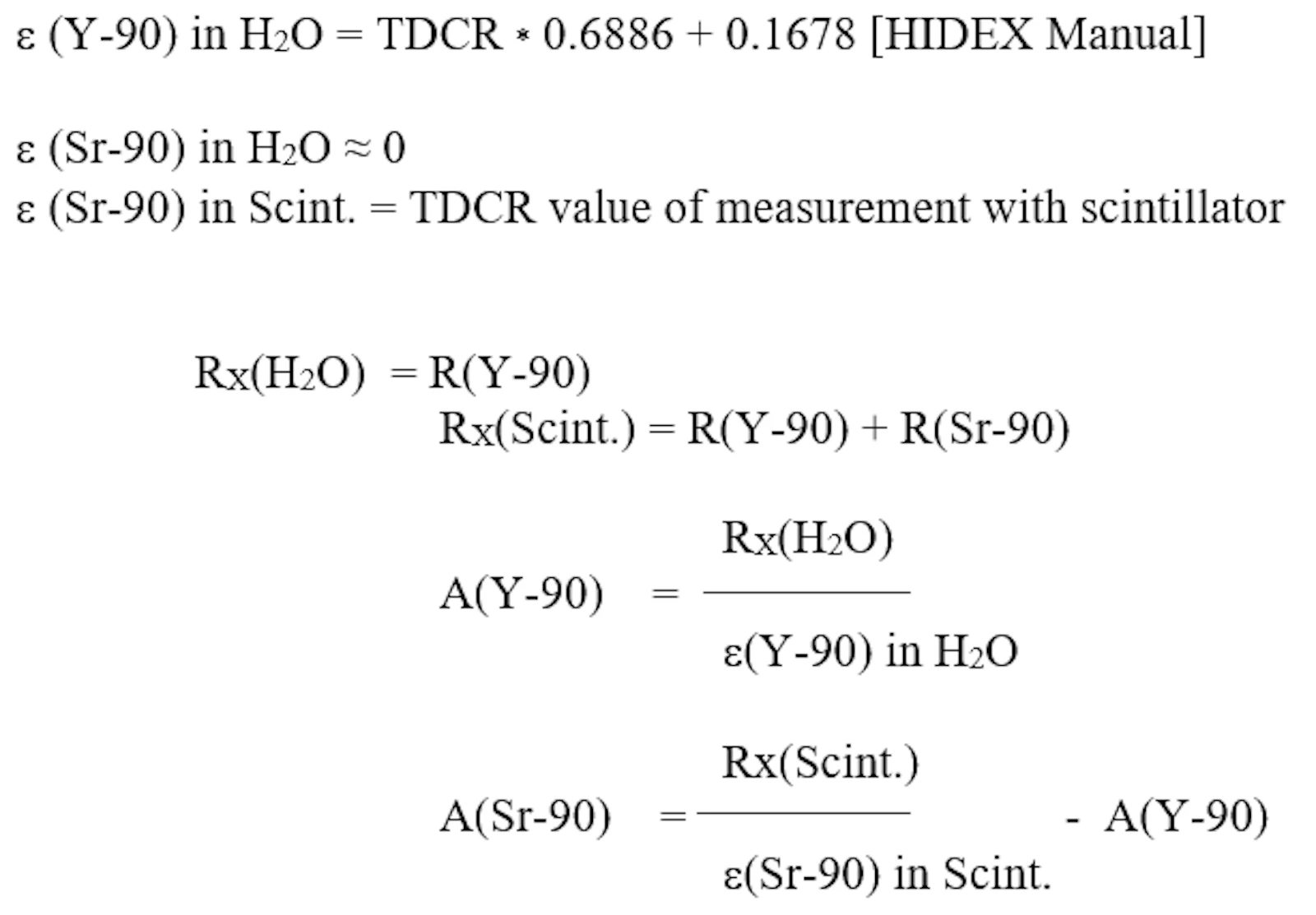 Efficiency calculation