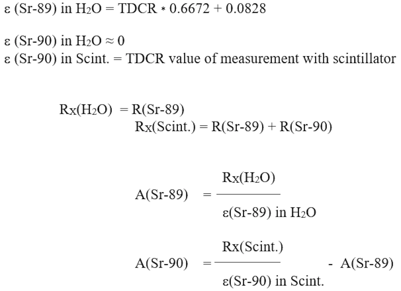 Efficiency calculation