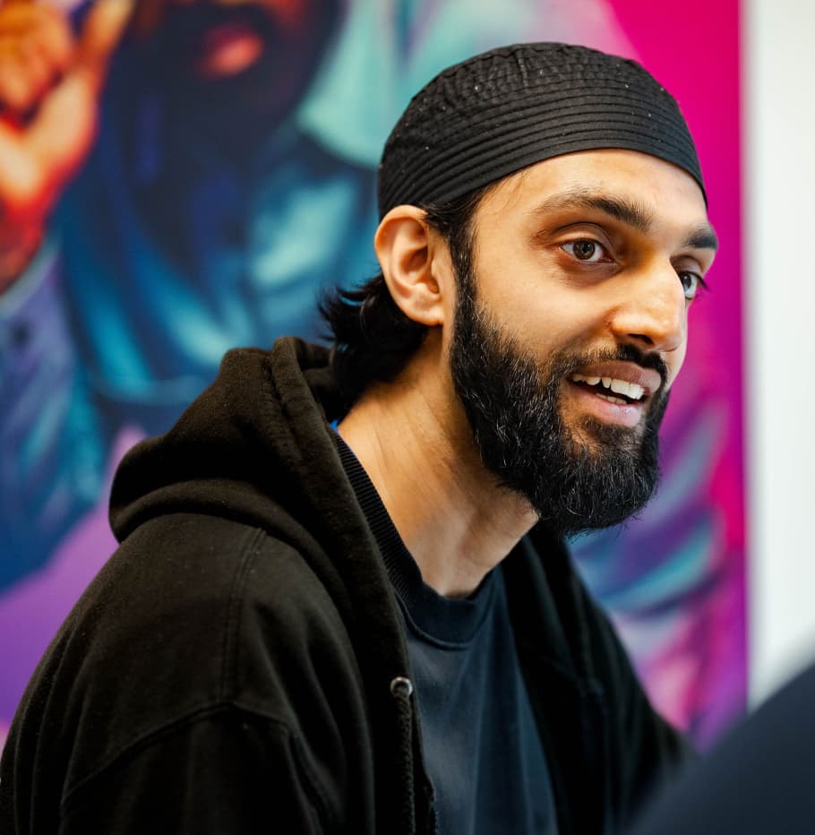 A man wearing a hoodie