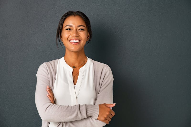 woman smiling