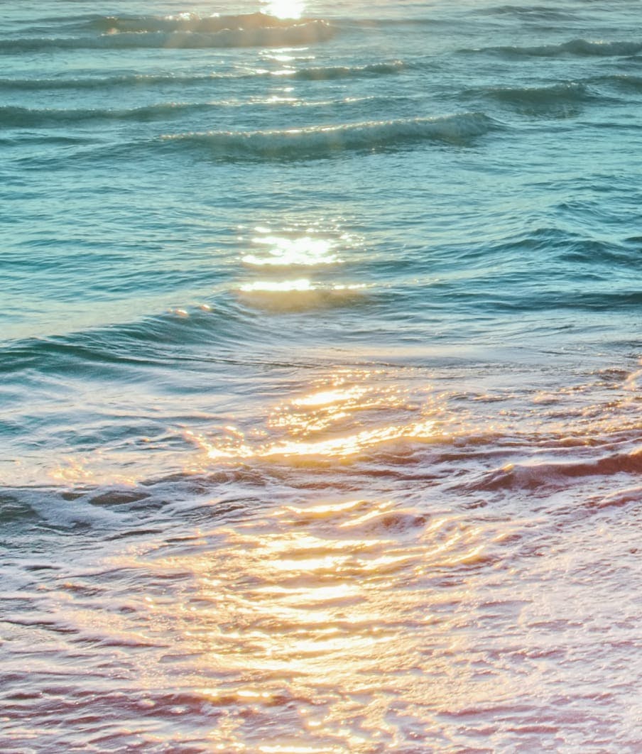 ocean water at sunset