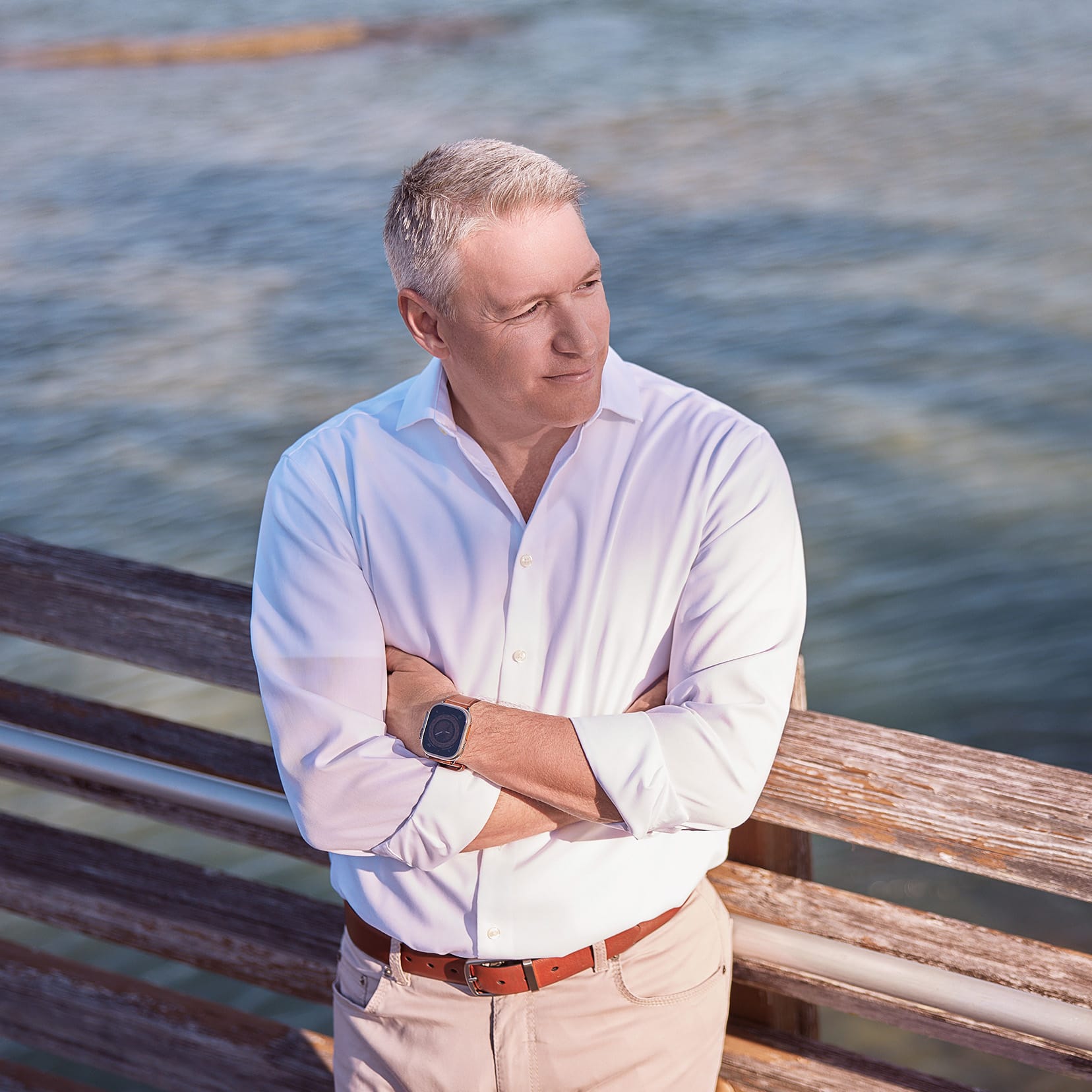 Man Standing on a Pier