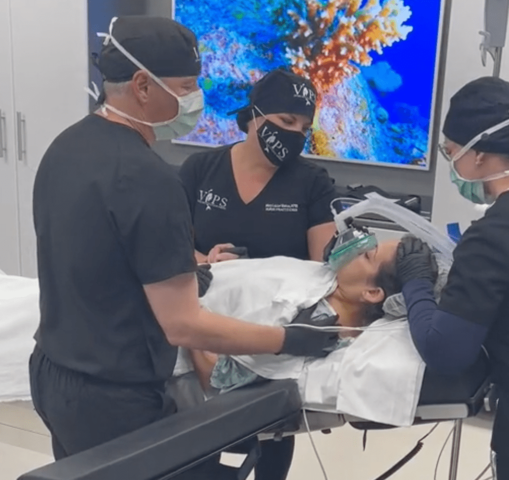 Dr. Vinyard with a Patients after a Procedure