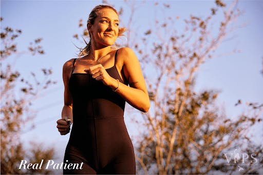 Woman running outdoors