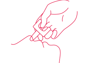 A diagram of placing a Naloxone applicator in a person's nose.
