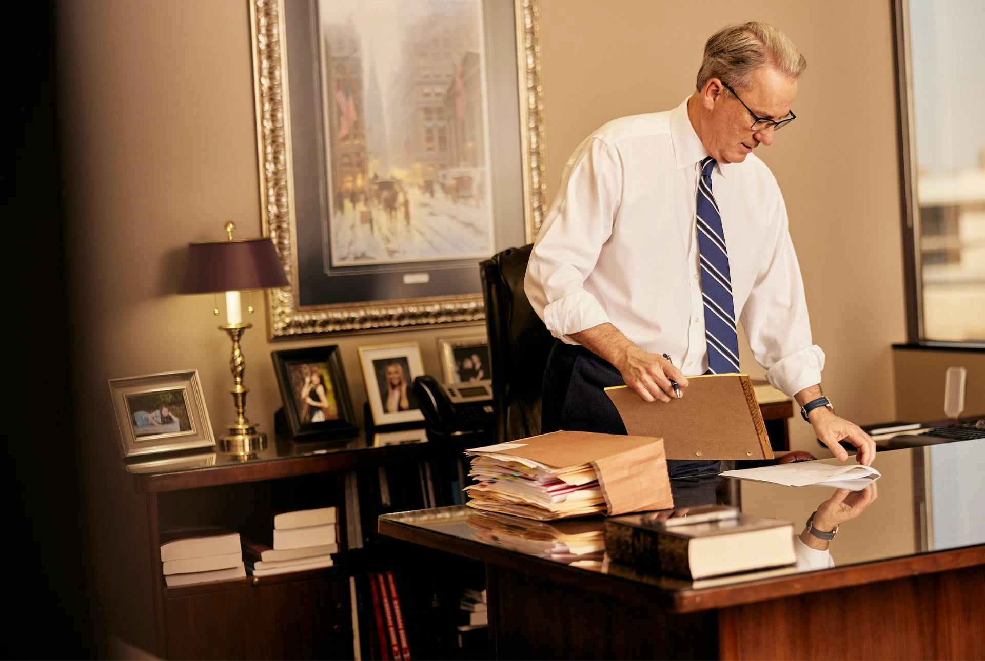 James Belote standing in office