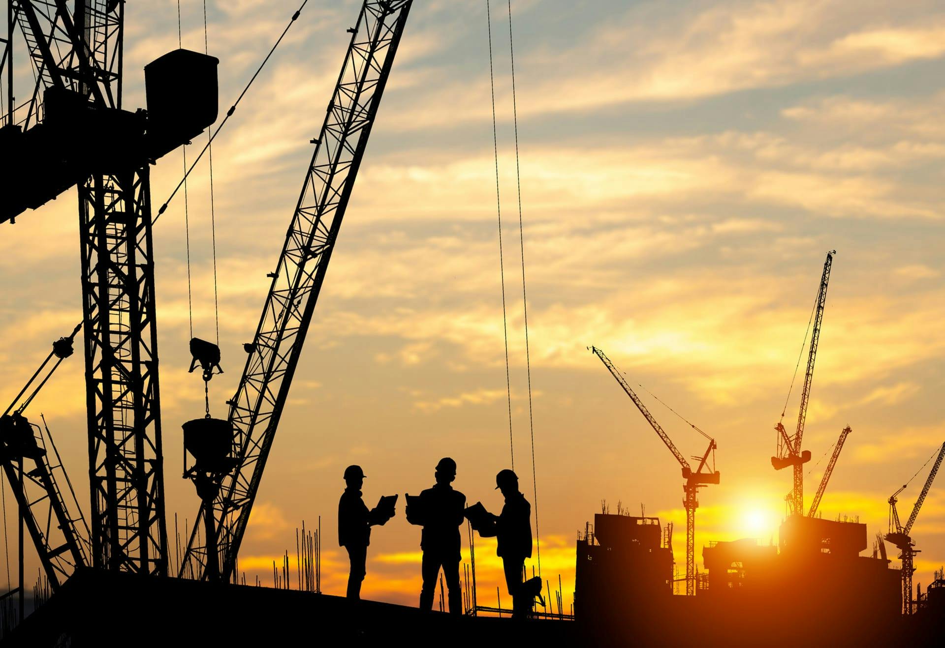 oil field site at sunset