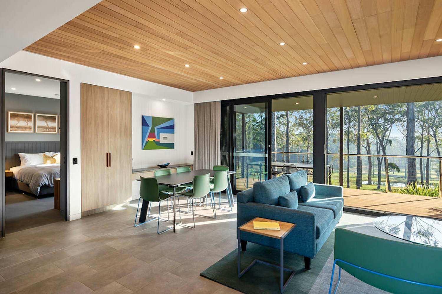 Open-plan interior of a self-contained Pavilion at Willinga Park in Bawley Point