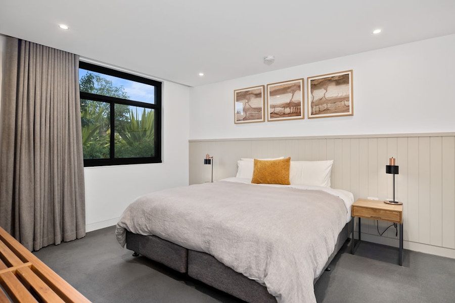 Bedroom inside the four-bedroom Pavilion at Willinga Park