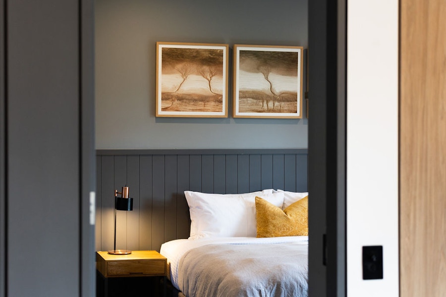 Bedroom in the two-bedroom Pavilion at Willinga Park