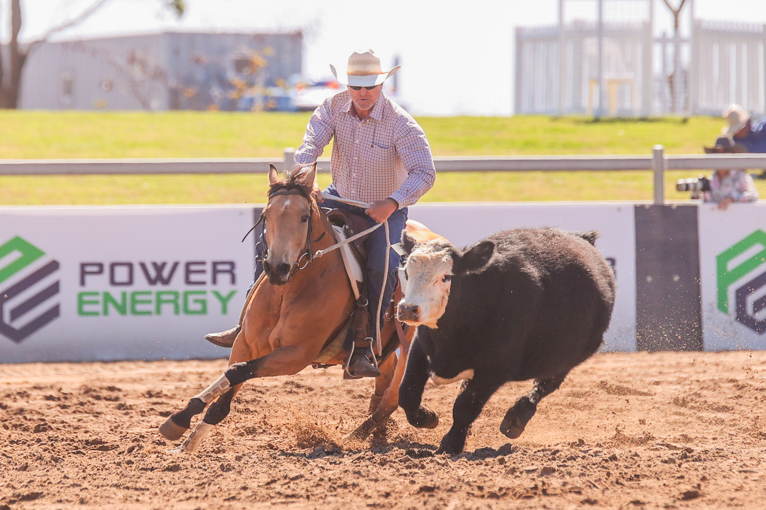 Bradley Comiskey and Precious Duck competing at Juandah Plains