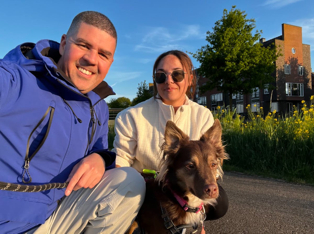 Cha Prince, his wife and dog