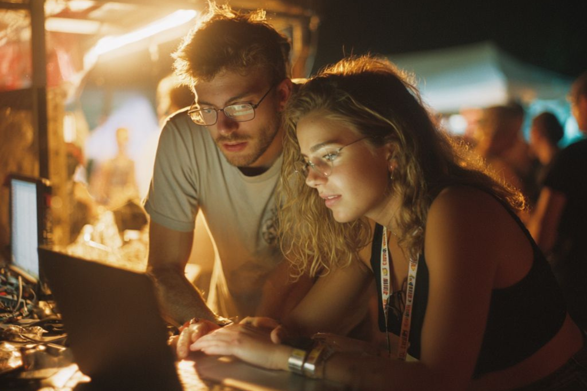 Équipe événementielle qui consulte les statistiques et insights en temps réel de la billetterie EventSquare.