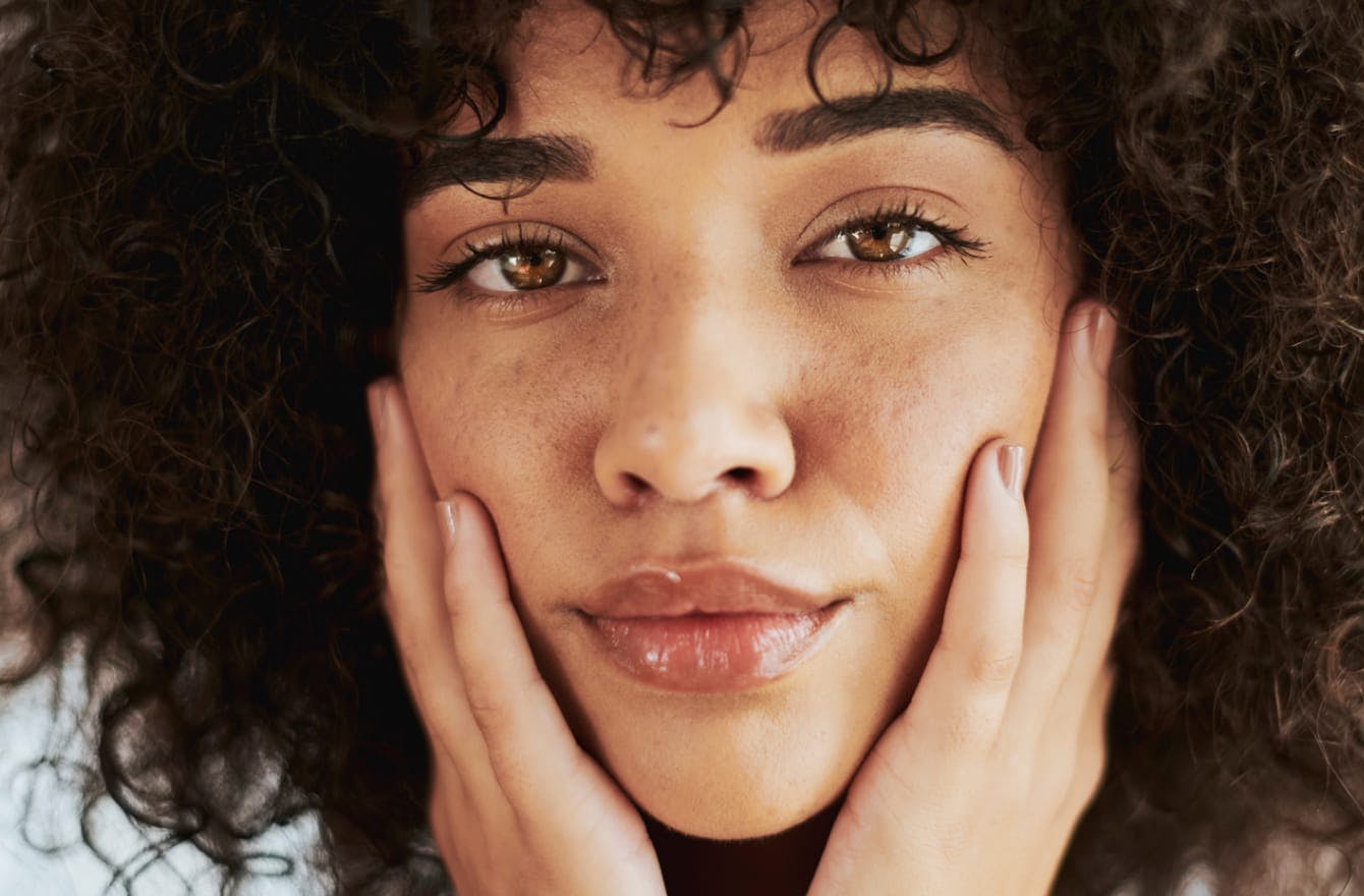 close up of woman looking at camera