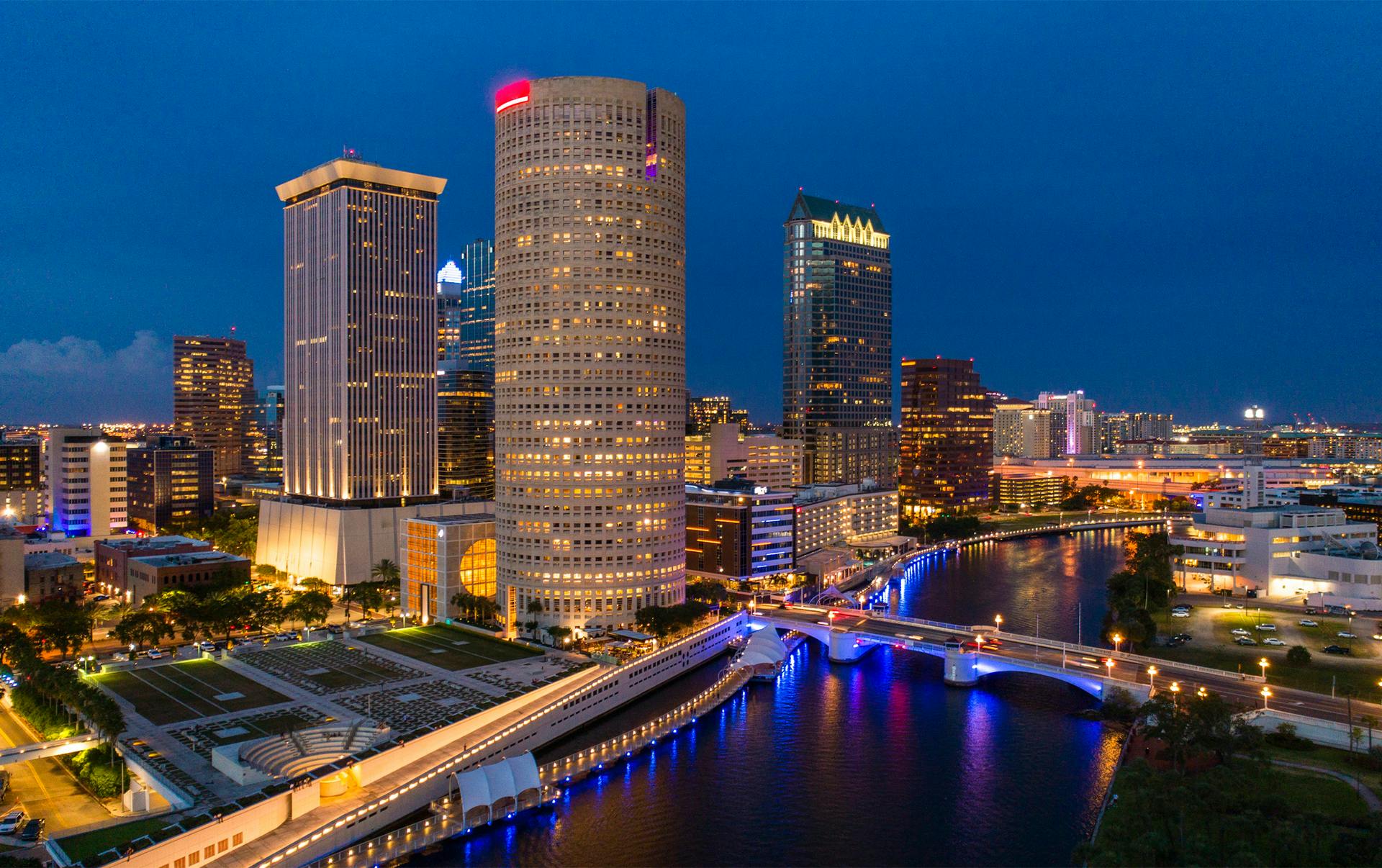 Tampa skyline at night