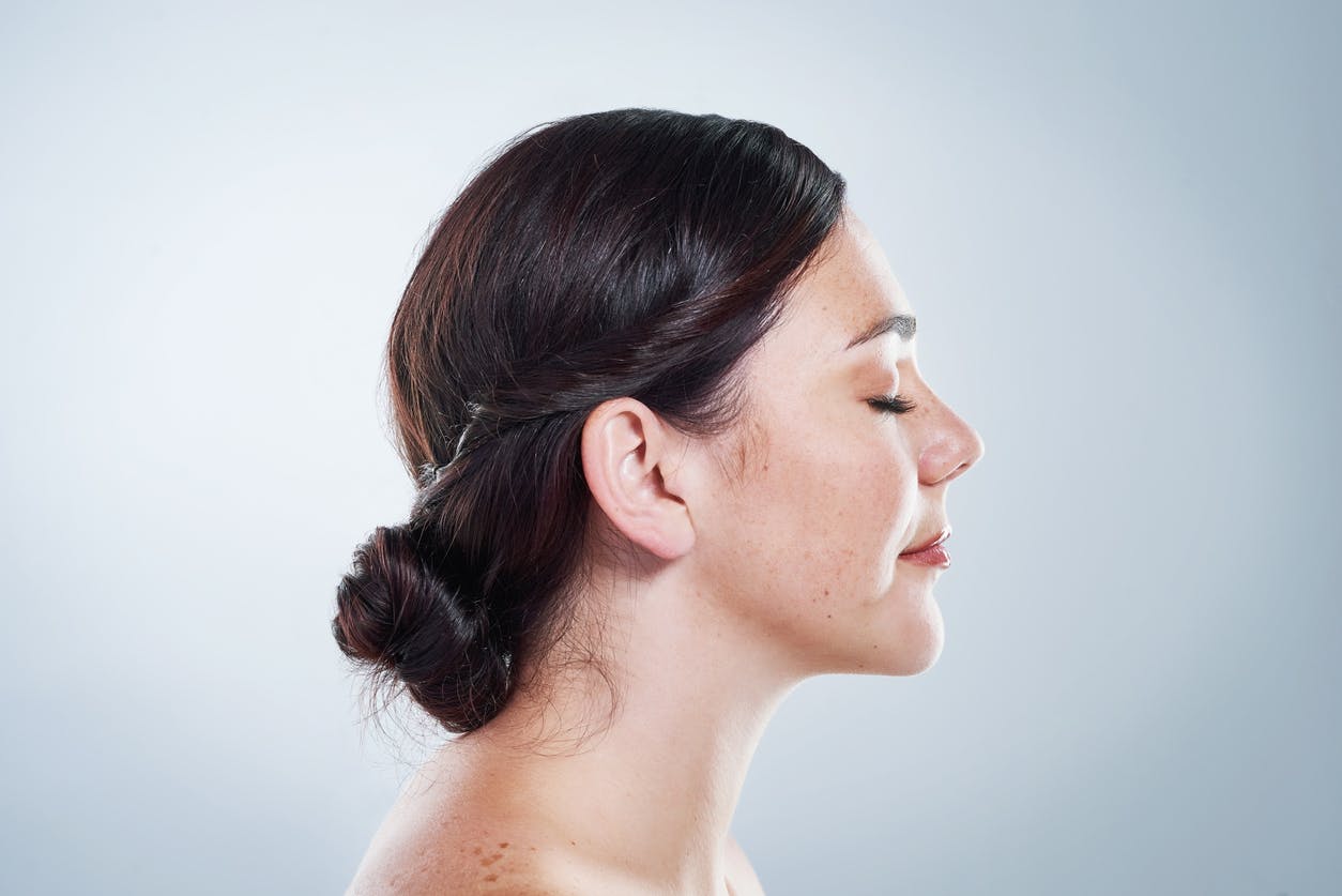 Woman's side profile