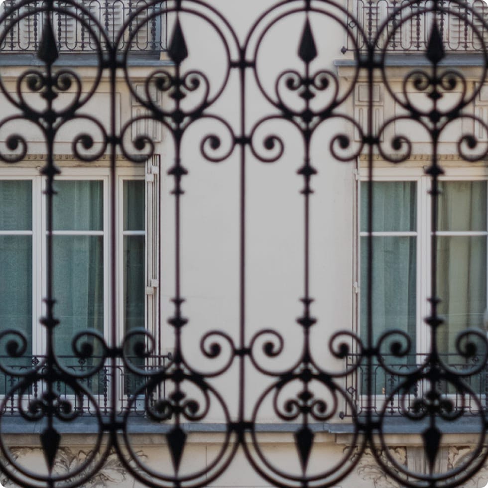 Stylish fence in front of a residence