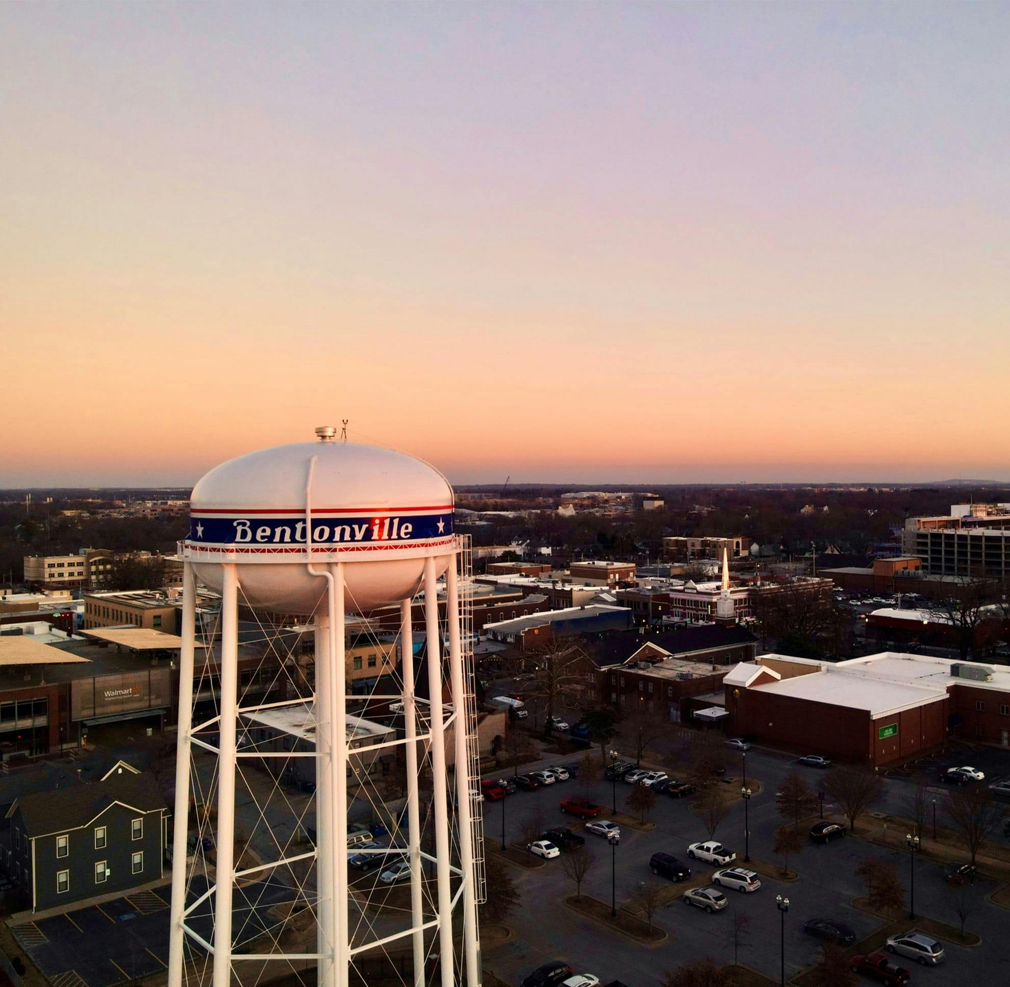 Aerial view of Bentonville