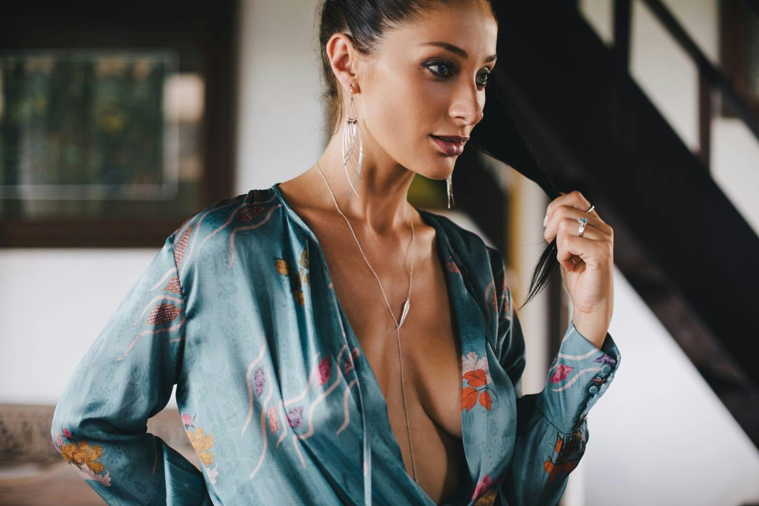 Woman in loose dress