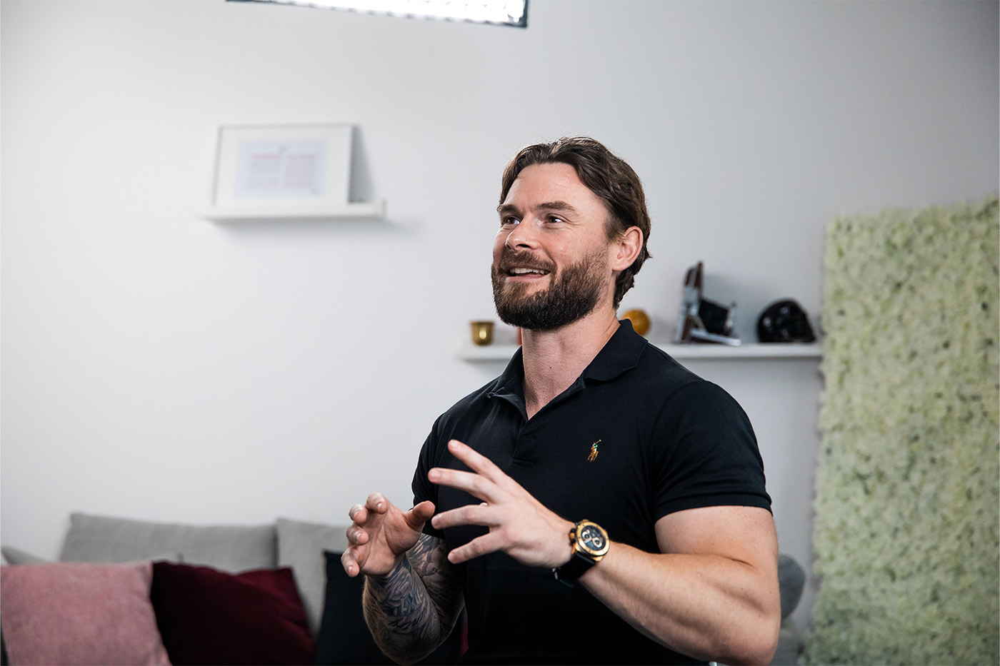 Man being interviewed at L'Oréal