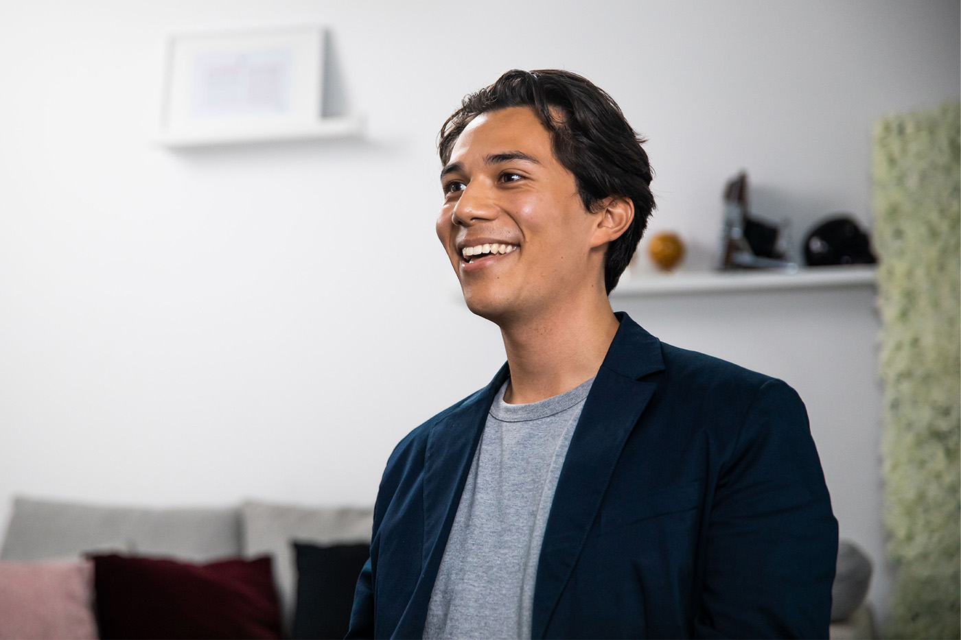 Man being interviewed at L'Oréal