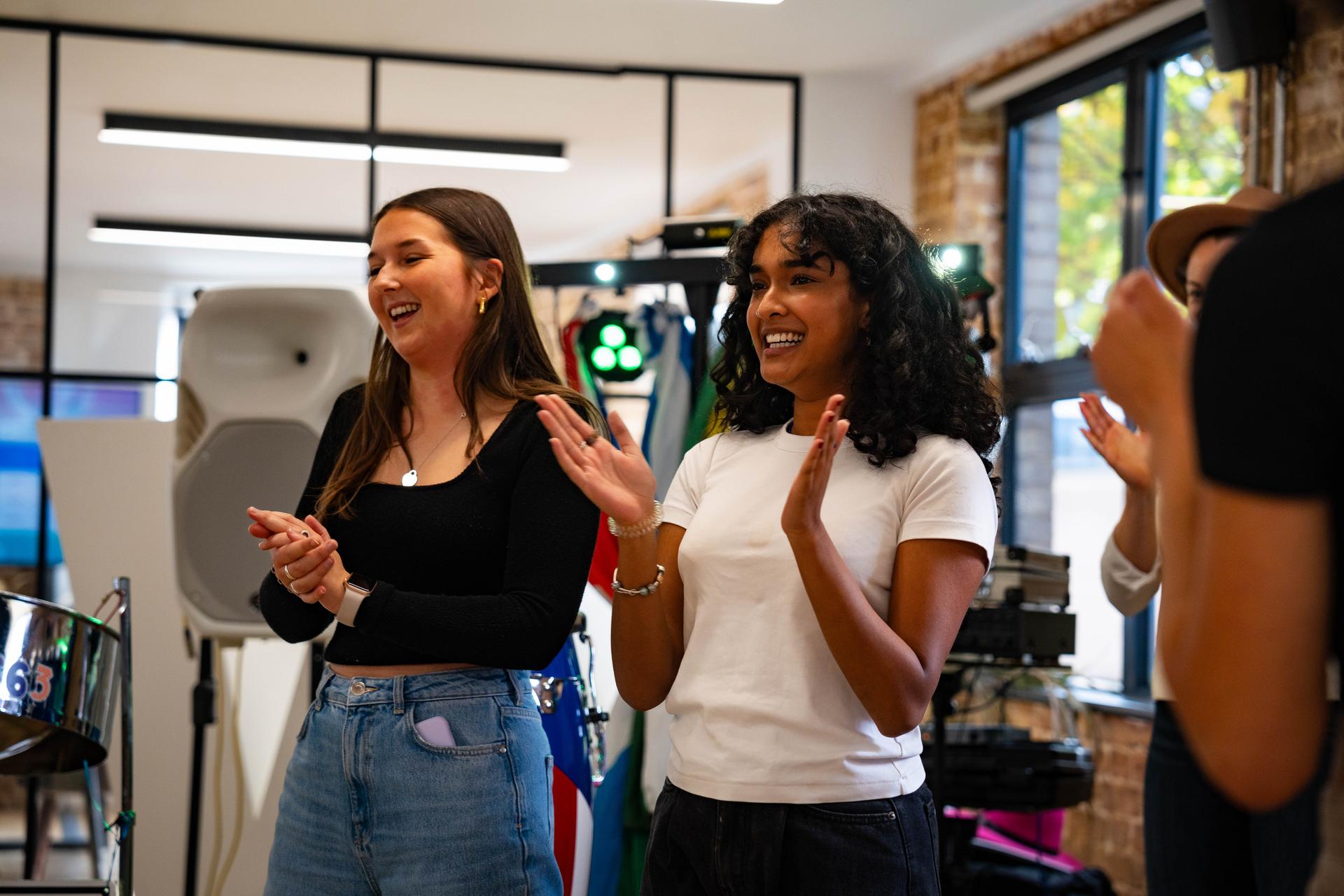 Two Gen-Z women at a work event