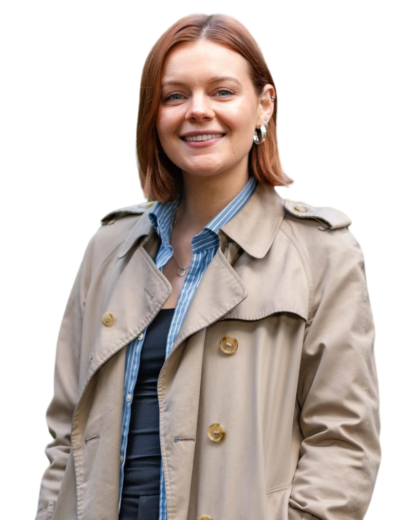 Headshot of woman with short red hair