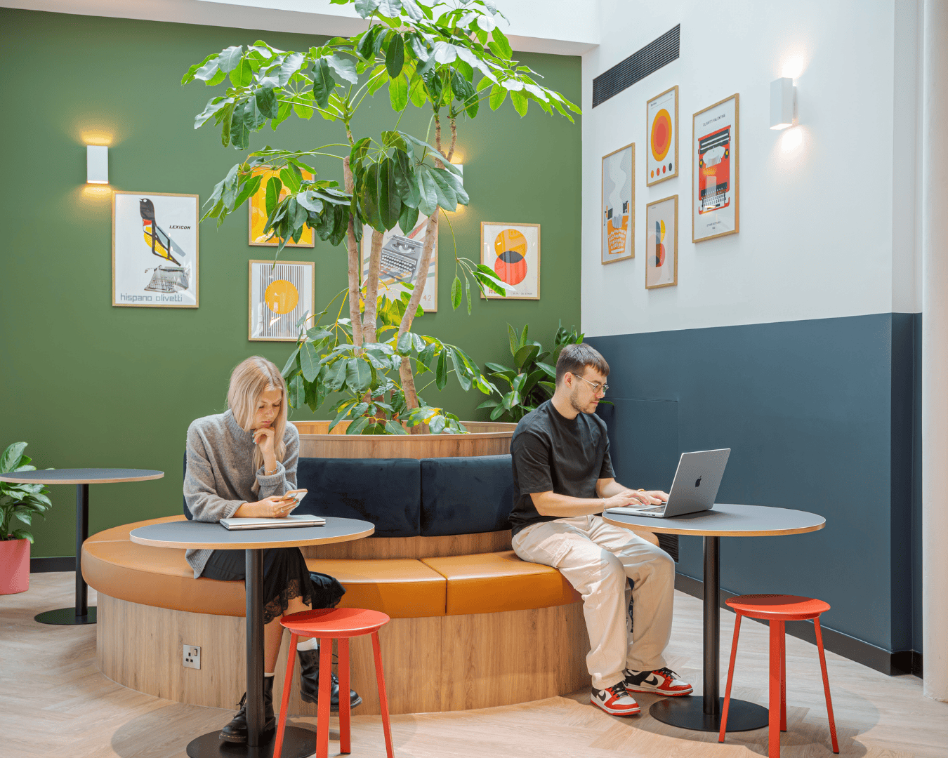Work.life office two people sat in a collaborative work space
