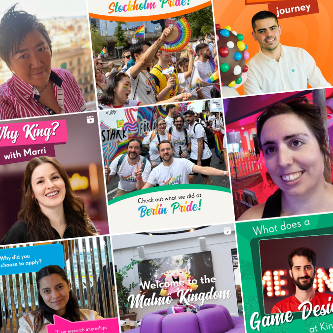 Collage of Pride events and workplace culture at King.