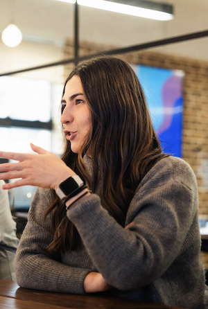brunette girl talking