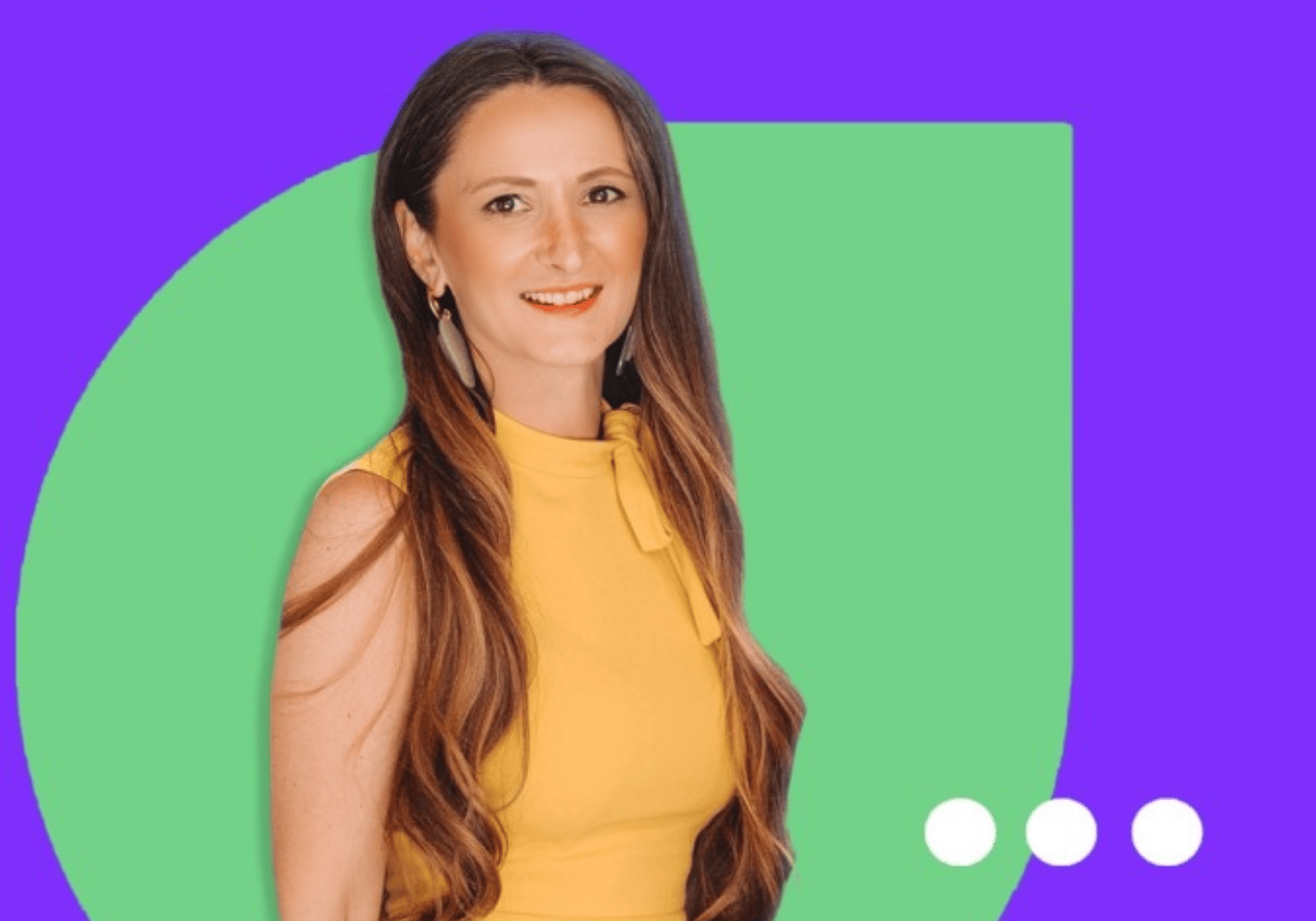 Photo of lady with blue and green background
