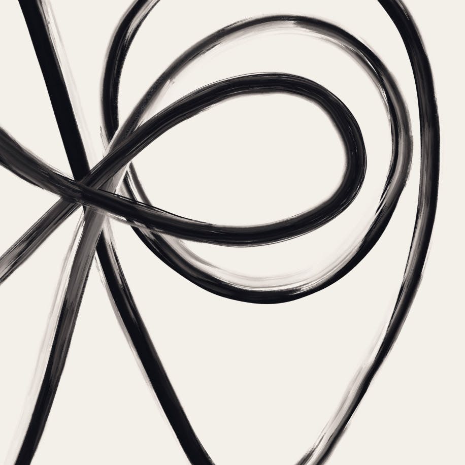 black line forming a bow on white background