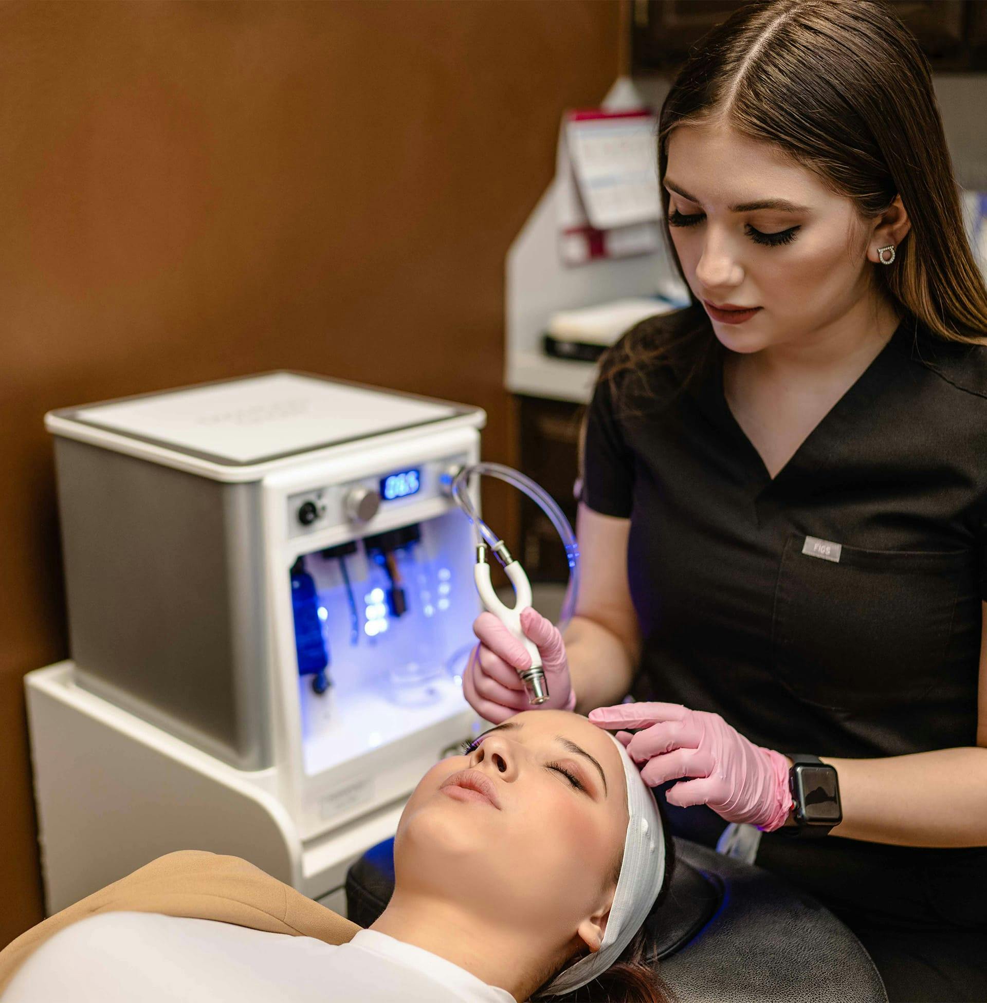 client getting microdermabrasion