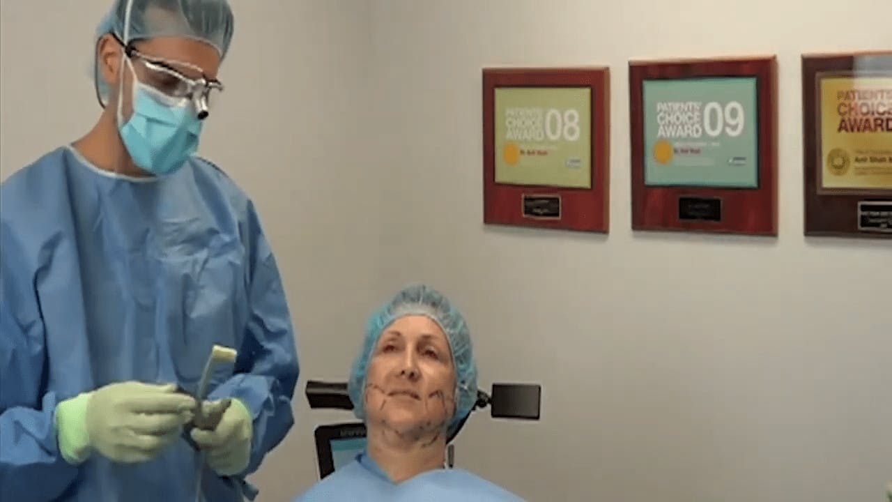 Patient preparing for procedure