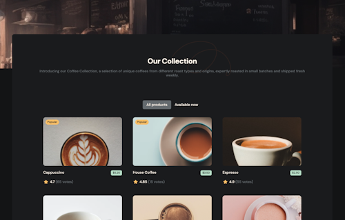 Simple coffee list challenge