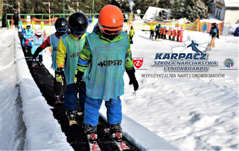 taśma dla początkujących narciarzy i snowboardzistów 