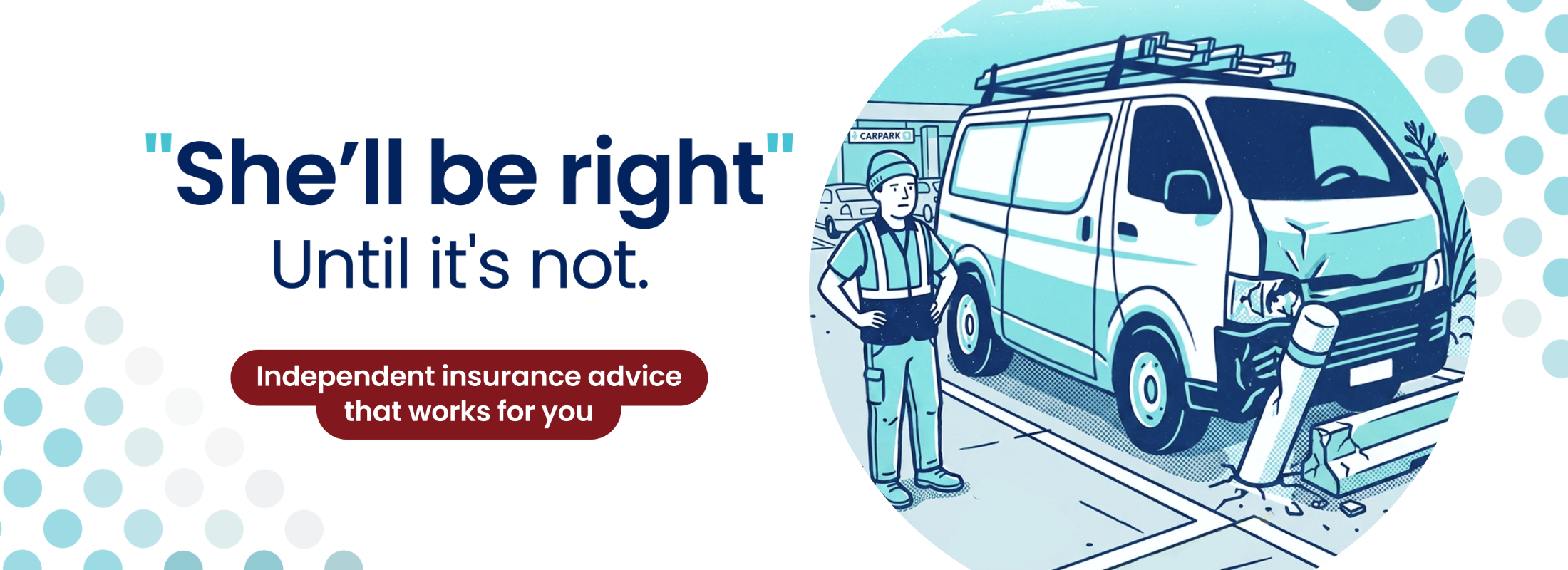 Graphic image of a van with text