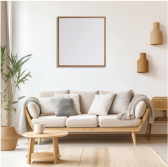 Vue d'un salon de particulier avec canapé