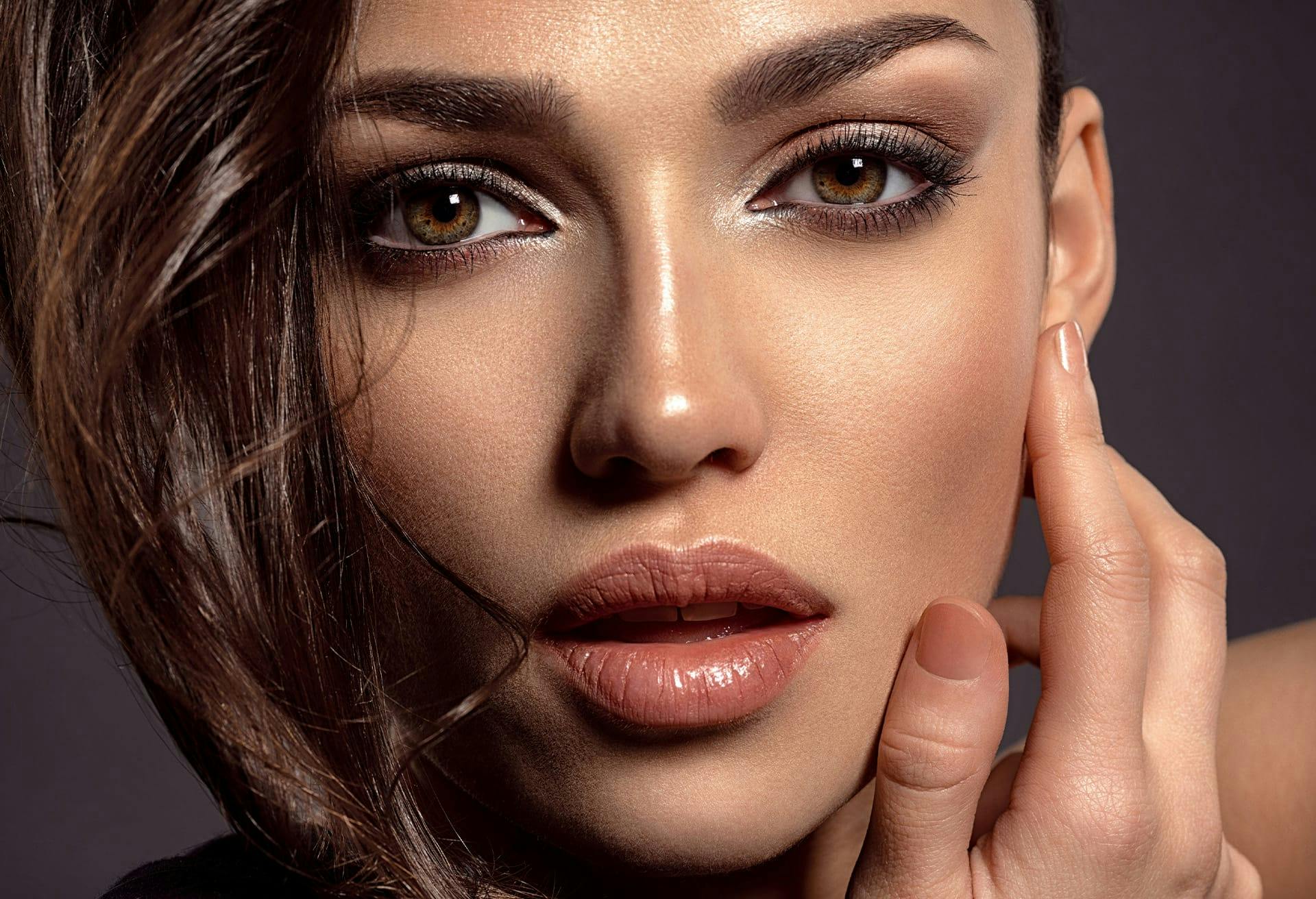 Brunette woman's face