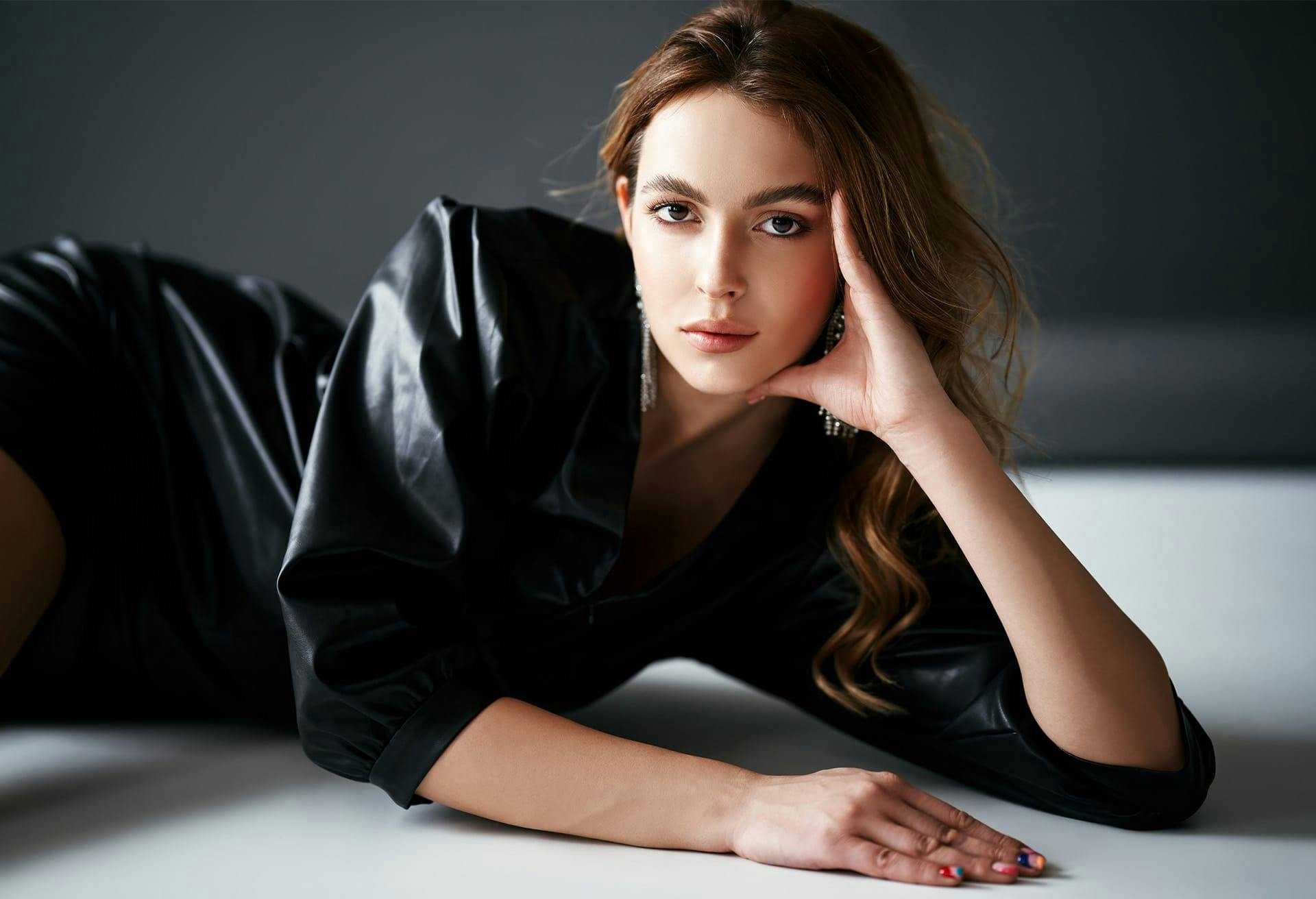 Woman posing in black