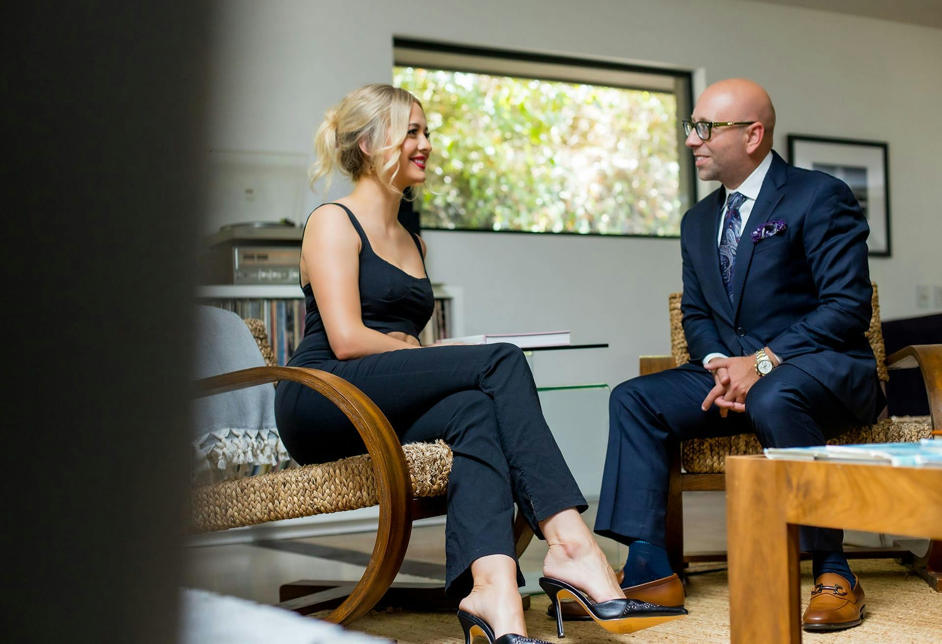 Dr. Micallef consulting with patient