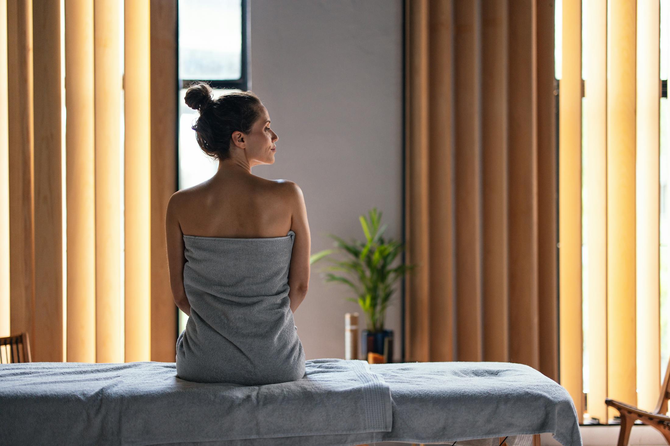 woman in massage room